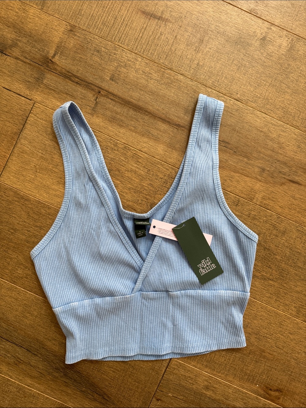 Wild Fable Light Blue Ribbed Top